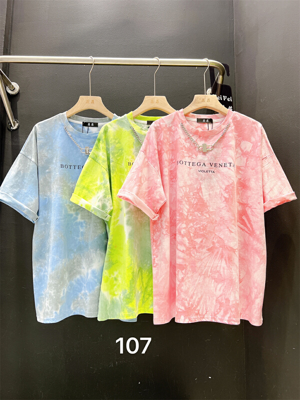 [Feifei] simple letter tie dye design versatile short sleeve T-shirt 107\ozq