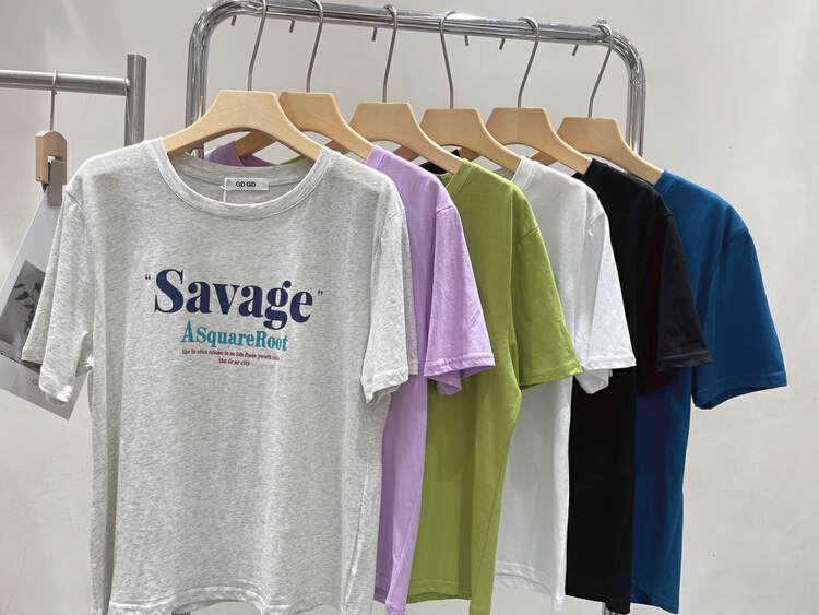 【 gdgd 】 round neck printed Casual Short Sleeve T-shirt 1987\wtt