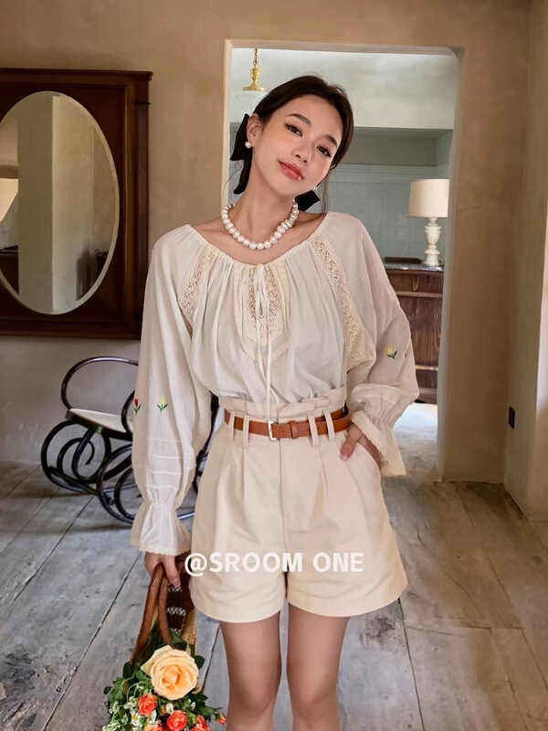 [s.room] pastoral retro fashion shirt 5016\lsl