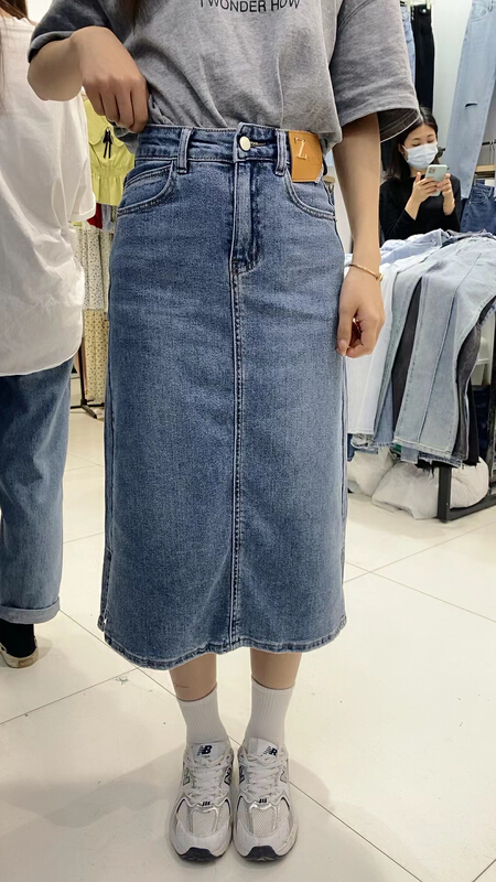 Original price 89.99! [okd] fashionable Korean versatile denim skirt 52582\zxl