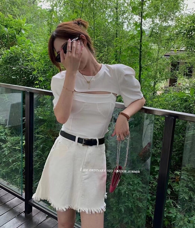 [d.ffstudio] short Camisole T-shirt + versatile sling set ys1-1267\wtt