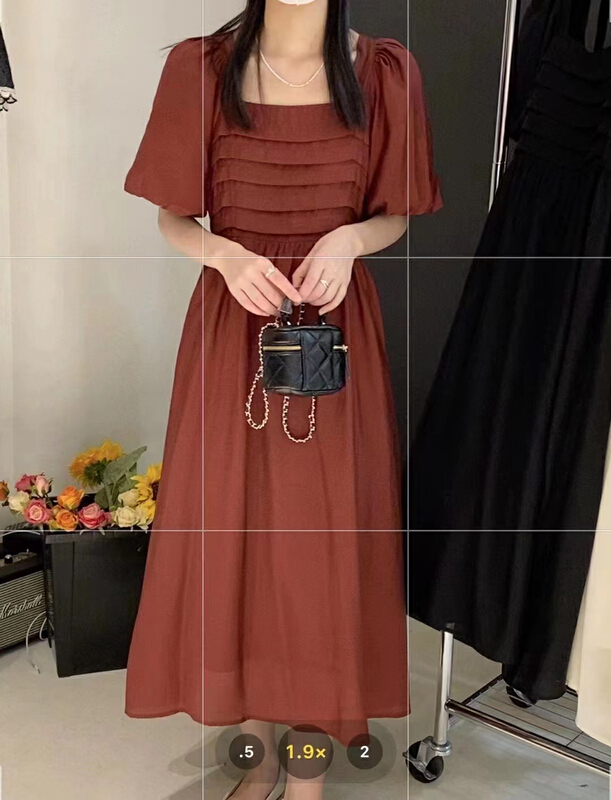 [Zoe Zoe] French design pleated retro dress c1123\zjy