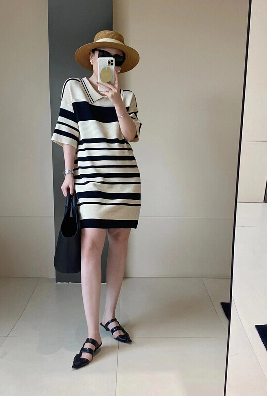 [cottoncandy] striped loose and versatile dress 22fsw020\xj