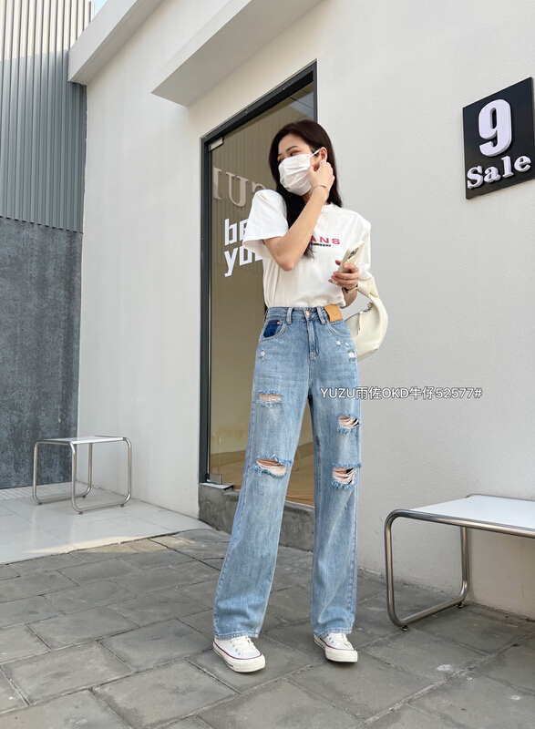 [okd] comfortable and versatile ripped jeans 52577\zxl