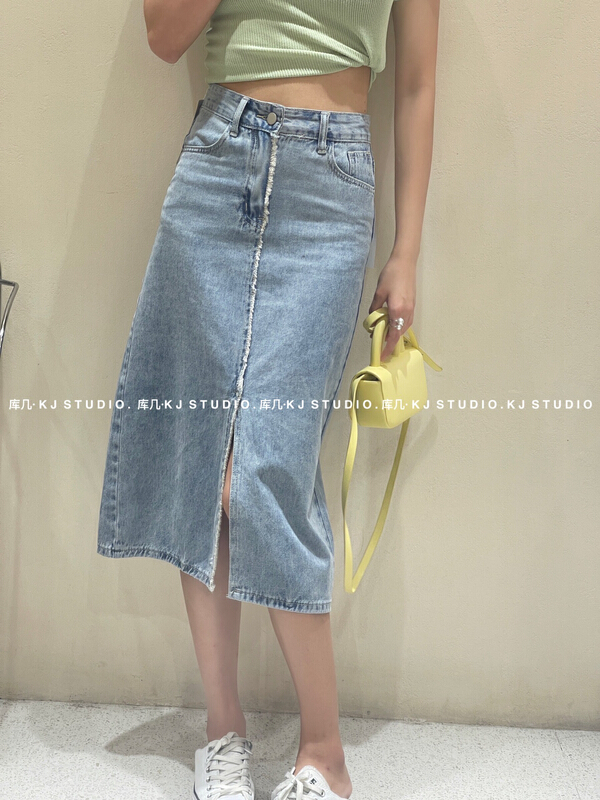 [kJ] slit fashion denim skirt 2907\zxl