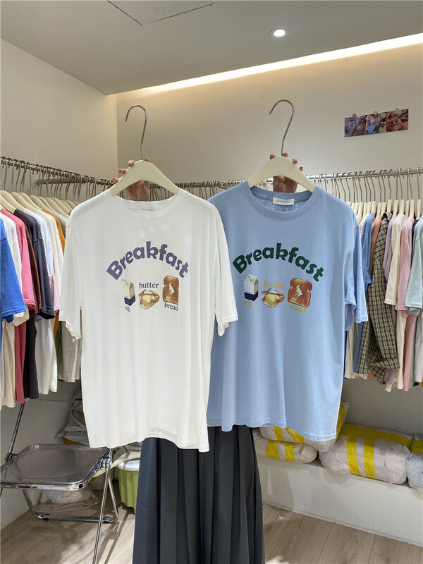 [we are young] Unisex casual bread printed short sleeve T-shirt 112\zxx