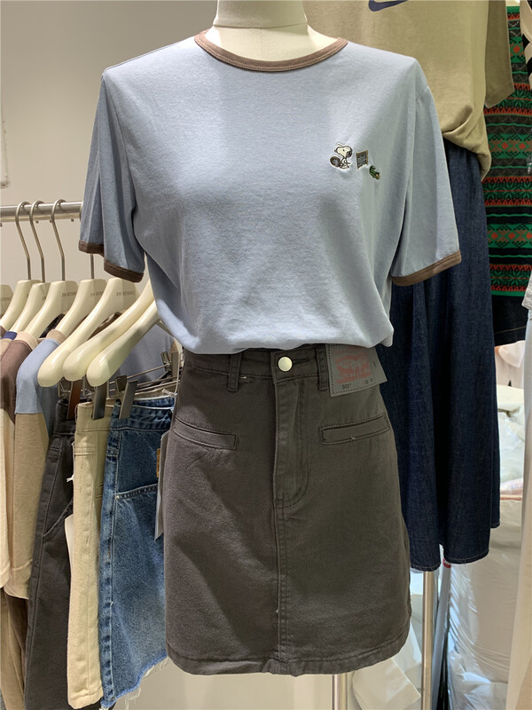 [benwo] simple casual Snoopy print short sleeve T-shirt ct06172\cls