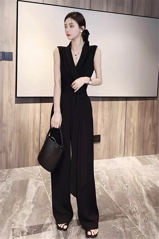[Linna] slim V-neck Jumpsuit 124678\jj