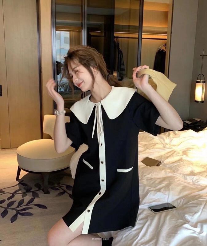 [Duomi] temperament doll large lapel bandage dress 9812\zxl