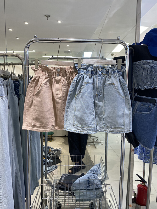 [3+ (new.s)] Korean version elastic waist thin denim shorts 6950\ozq
