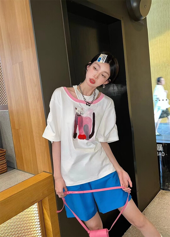 [m.zz] kitten fashion retro short sleeve T-shirt 9163\lsw