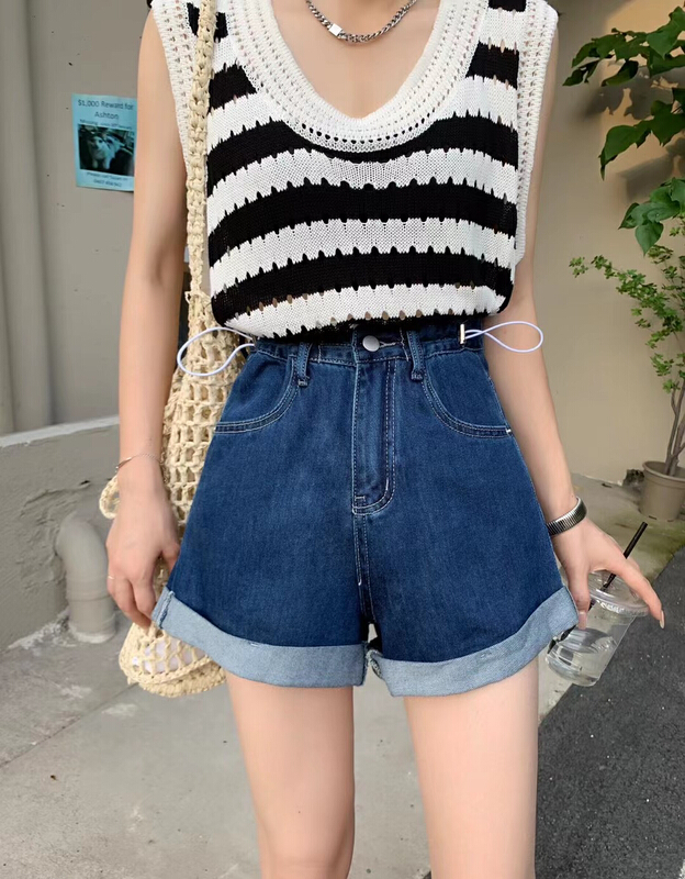 [vast charm] simple straight tube loose denim shorts 8057\cls