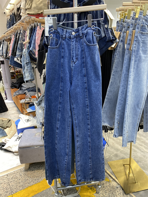 [Han Xier] Hong Kong Style Vintage loose and versatile jeans 6312\hbx