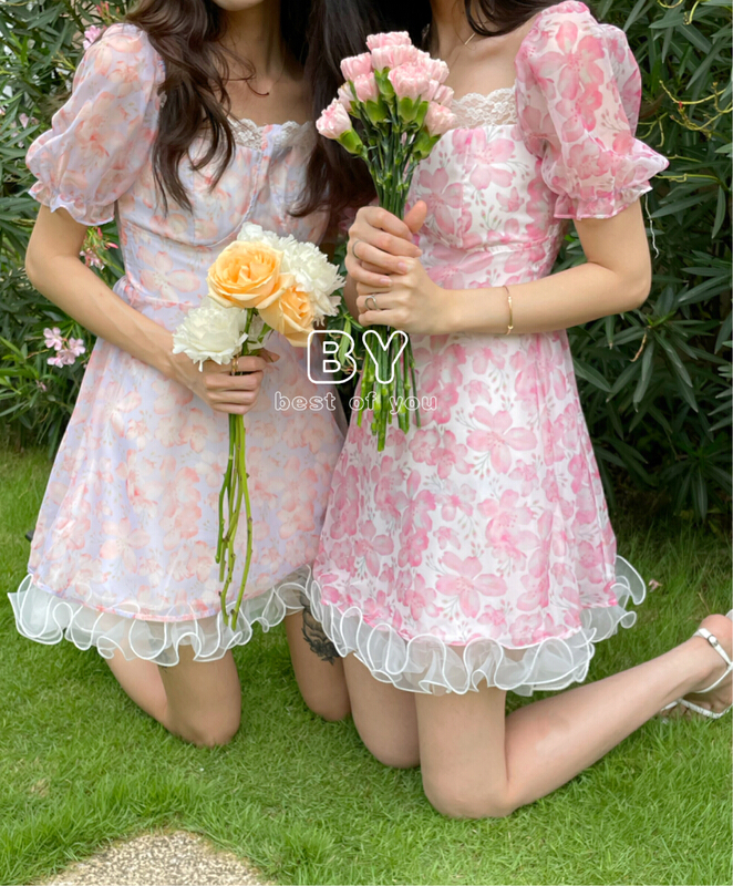 [best of you] sweet pure Lace Floral Dress 9887\hbx