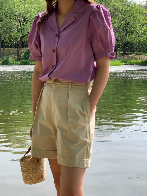 [acme ground] simple and versatile solid shirt ys1-1367\cls