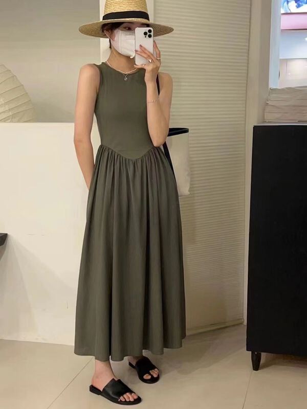 [Duomi] simple Crew Neck Tank Top dress 007\zxl