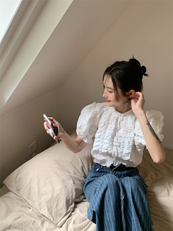 [going] bubble sleeve fashion loose shirt 9601-1\y