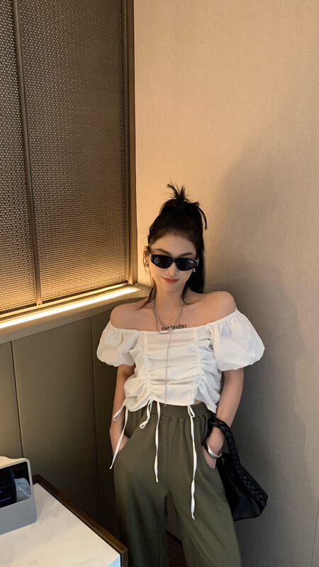 [ID] Vintage shirt with drawcord 9219\lsl