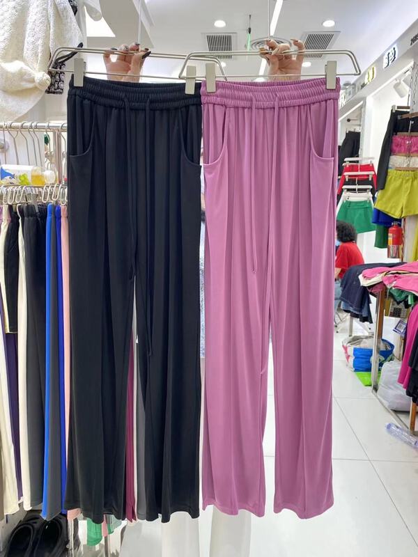 [Duomi] basic versatile elastic waist solid casual pants 6580\zxl