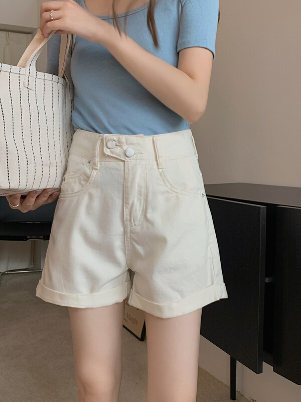 [Tammy] high waist slim summer versatile casual denim shorts 50973\l