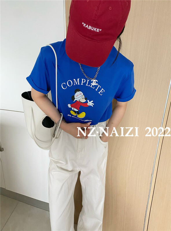 [Naizi] Korean print Pullover short sleeve T-shirt 8119\ozq