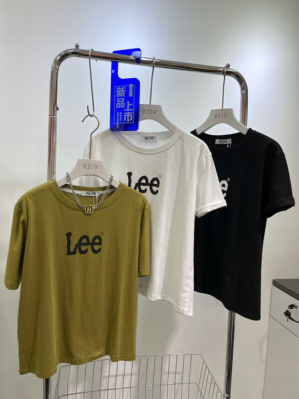 [M.M] round neck letter comfortable short sleeve T-shirt (T-shirt only) 8156\l