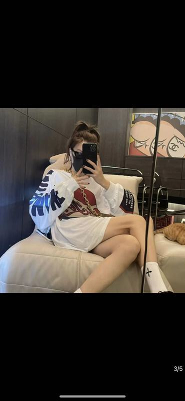 [1to3] letter printed loose sun protection long sleeve T-shirt 8137\l