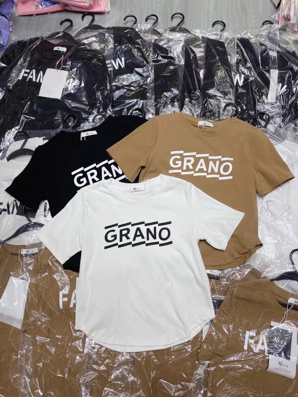 [as eschamp] lettered print Pullover short sleeve T-shirt 2201\wtt