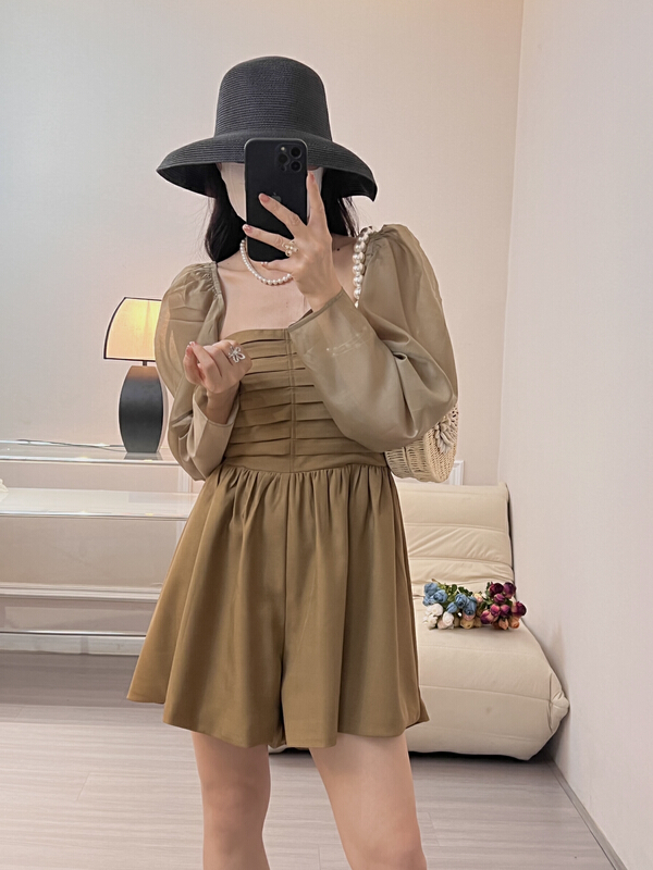 [Zoe Zoe] versatile sunscreen shirt + temperament Strapless High Waist Wide Leg slim Jumpsuit set c1103\zjy