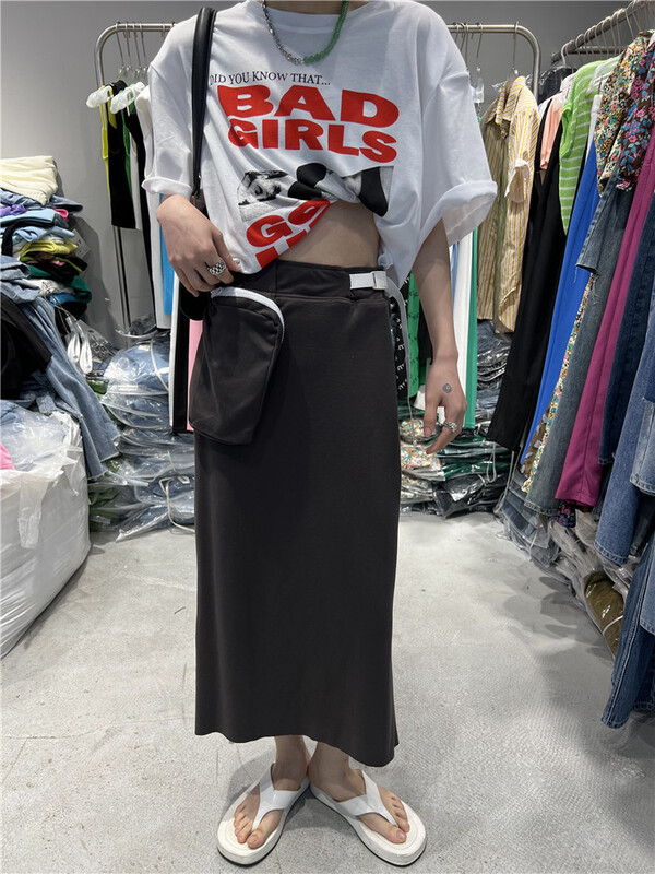 [d+] loose design Korean skirt (non detachable waist bag) 7013-2\lwy