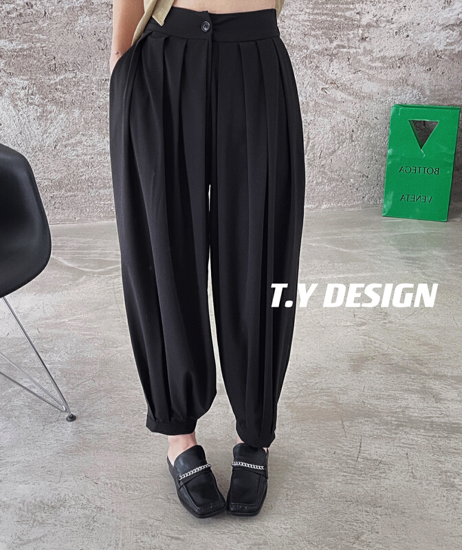 [T.Y tangyuanjia] fashion lantern lattice casual pants 2105\ozq