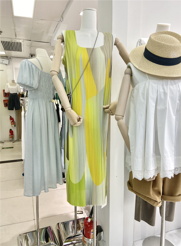 [nnbaby] fashion and atmosphere color block square collar dress ly657\cls