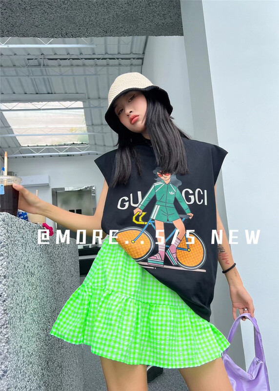 【MORE】休閒圓領字母舒適背心/吊帶  88178#  OZQ