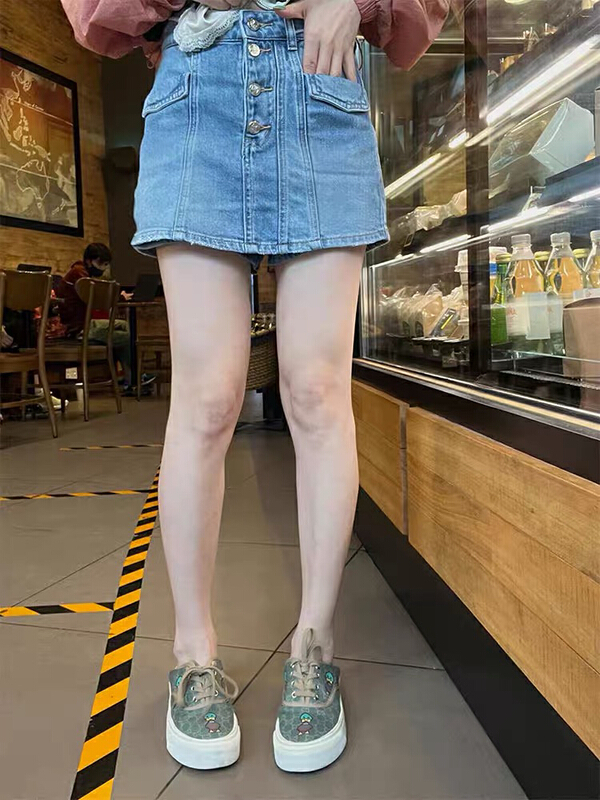 [okd] fashion Korean version simple and versatile denim skirt 52702\zxl