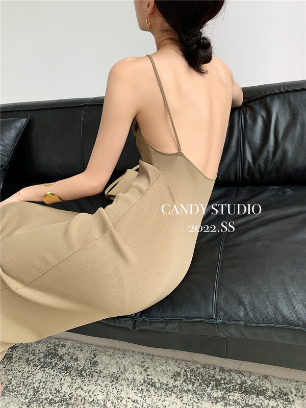 [candy] fashion solid color medium length dress 205319\zjy