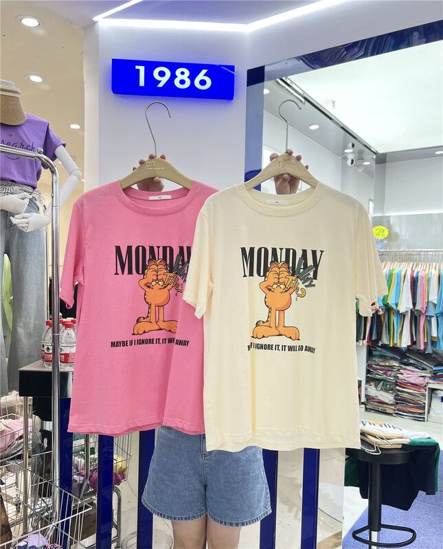 [1986] casual Garfield printed versatile short sleeve T-shirt f2005\lsl