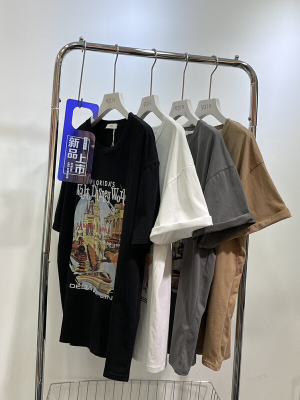 [9319] Large Vintage digital direct injection Castle short sleeve T-shirt 9052\l