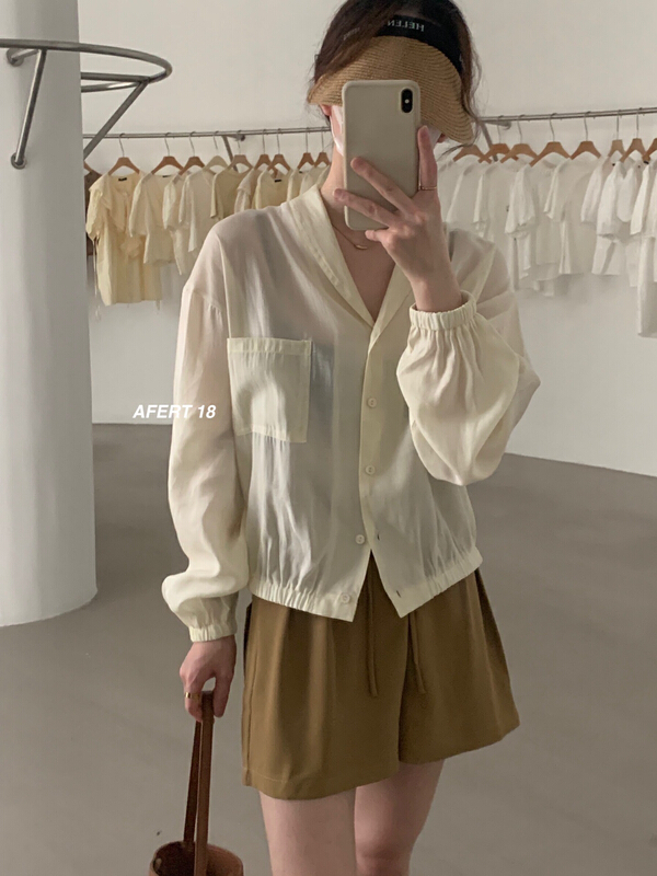 [after 18] Retro Green fruit collar sun shirt 751\zjy
