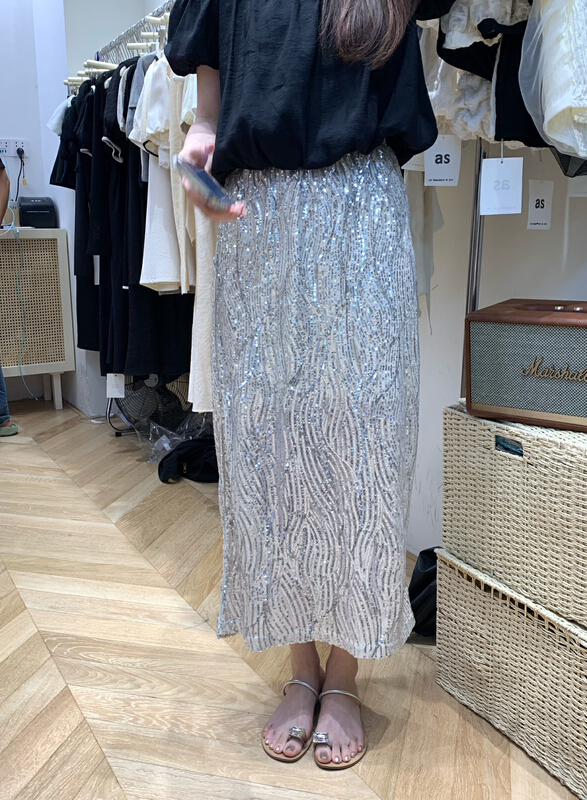 [as] fashion Sequin small design skirt 3377\hjy
