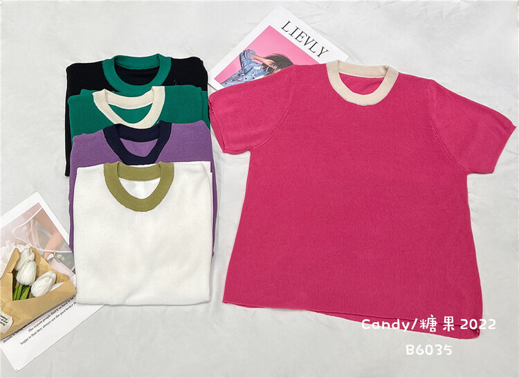 [candy] fashion irregular design Short Sleeve T-shirt 6035\zjy