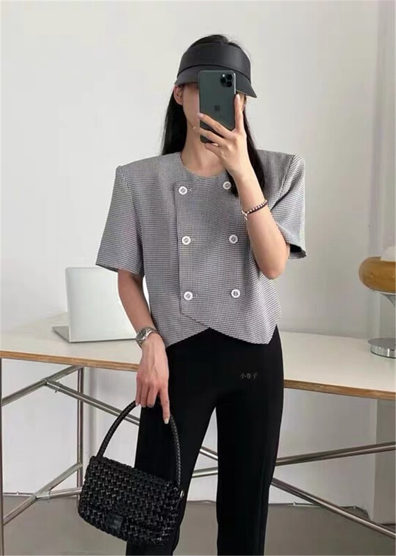 [Muxi] Hanfeng double breasted plaid shirt 5093\wpl