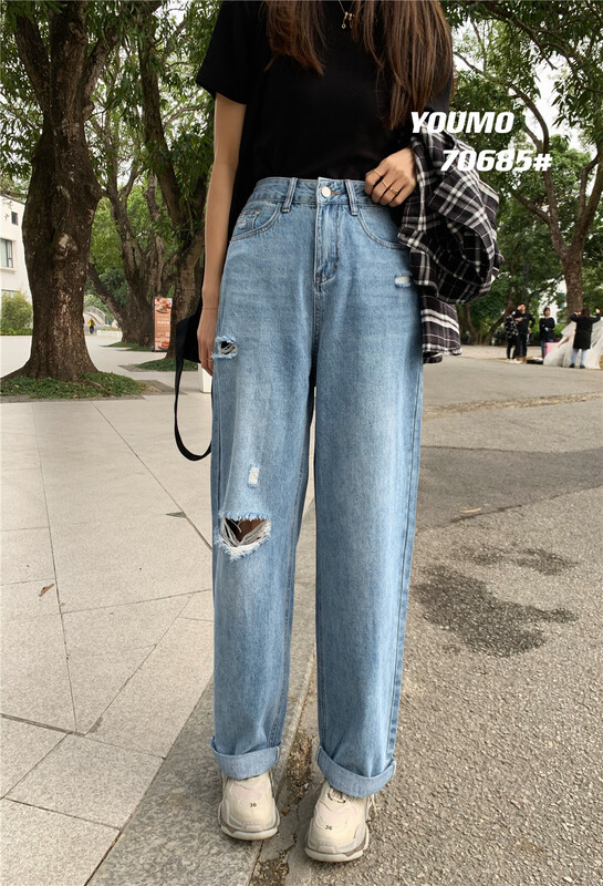 New year in early spring! [suxinlan] baggy Vintage skinny jeans with holes 70685\lsl