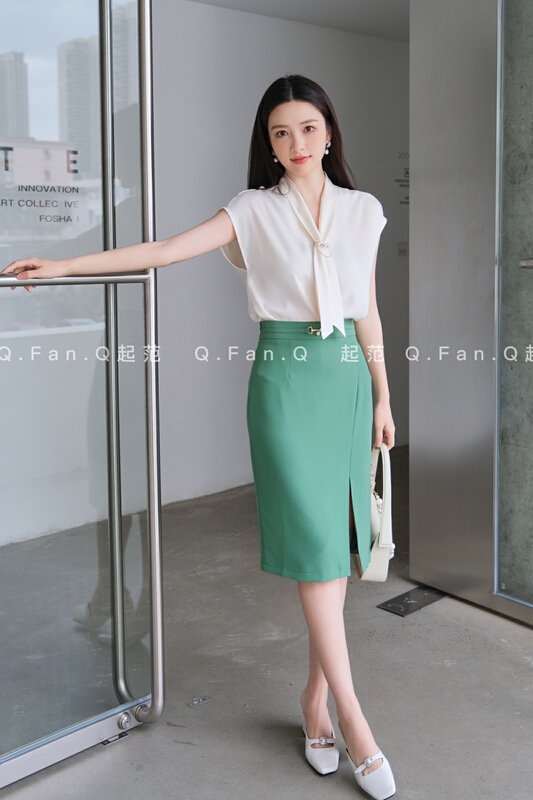 [style] split simple French retro skirt 8678\jhy