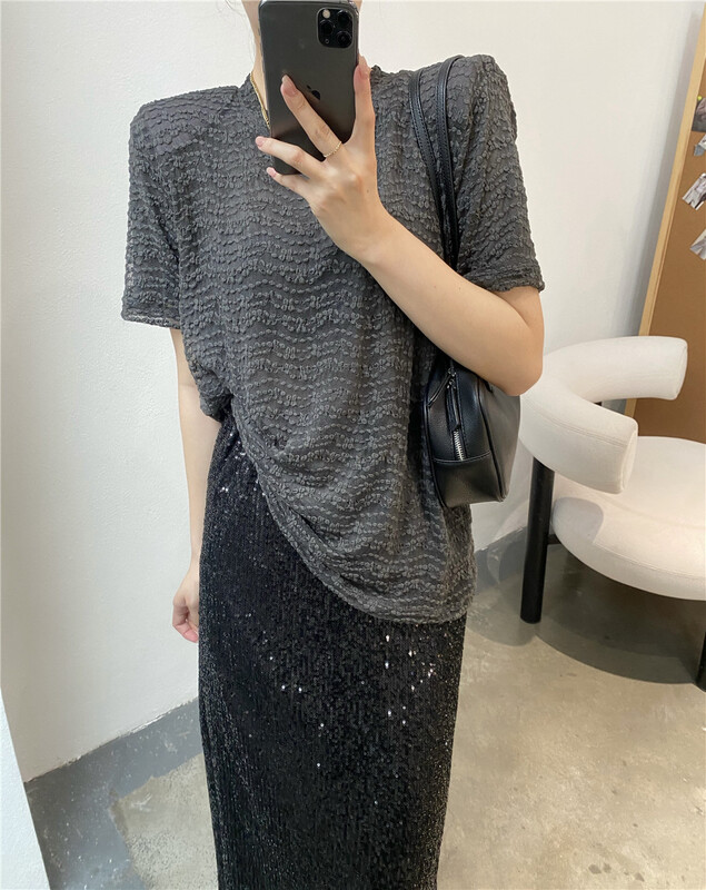 [modern 197] simple casual commuting versatile short sleeve T-shirt 61093\lsl