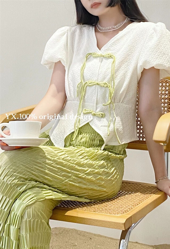 [YX] national style pan buckle style versatile shirt 6790\zjy