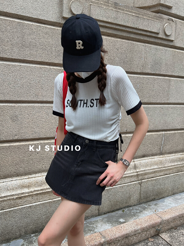 [kJ] simple and versatile split skirt pants 450-1\zxl