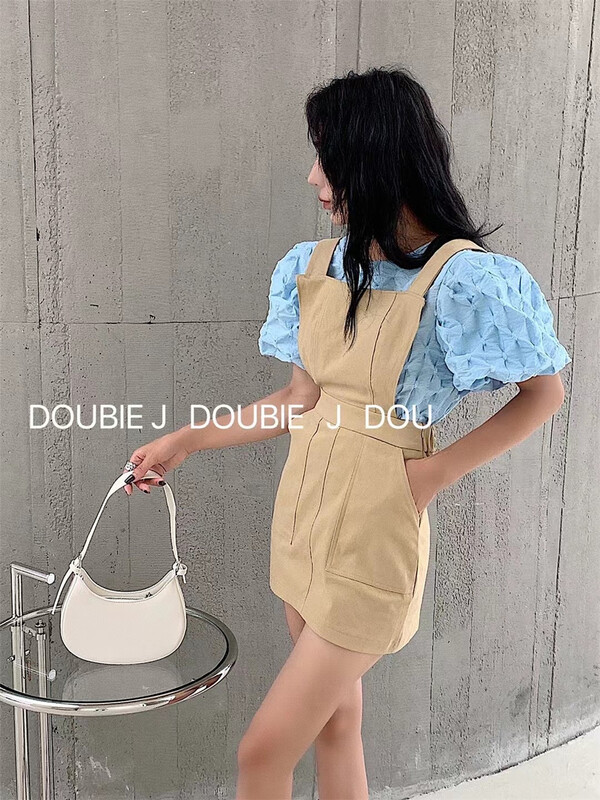 [double.j] jacquard bubble sleeve simple Korean shirt (excluding Necklace / skirt) 1885\pcz
