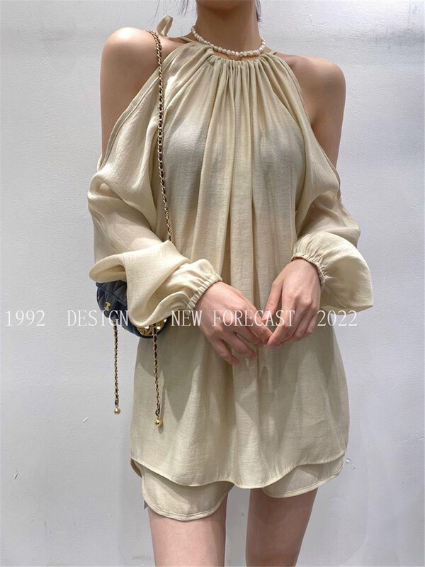 [1992] off shoulder sexy versatile shirt 3797\xyj