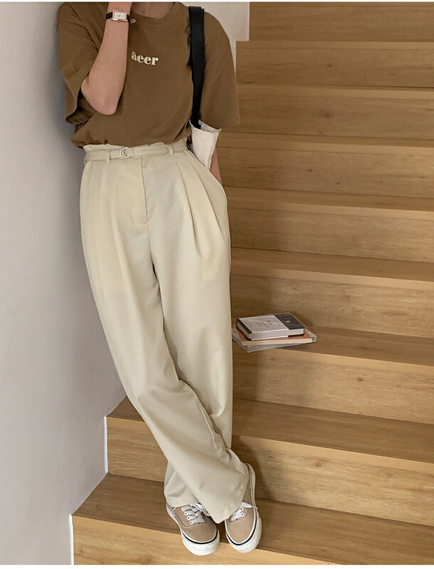 New year in early spring! [the mind] straight tube versatile slacks (with waist rope) 60107\jhy