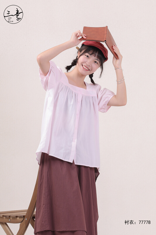[original three element clothes] simple temperament casual elegant blouse 77778
